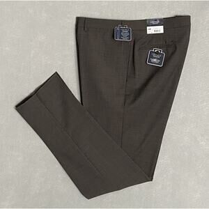 Daniel Cremieux Traveler Men's 46R Dress Pants Raw Hem Comfort Waistband Tan NEW